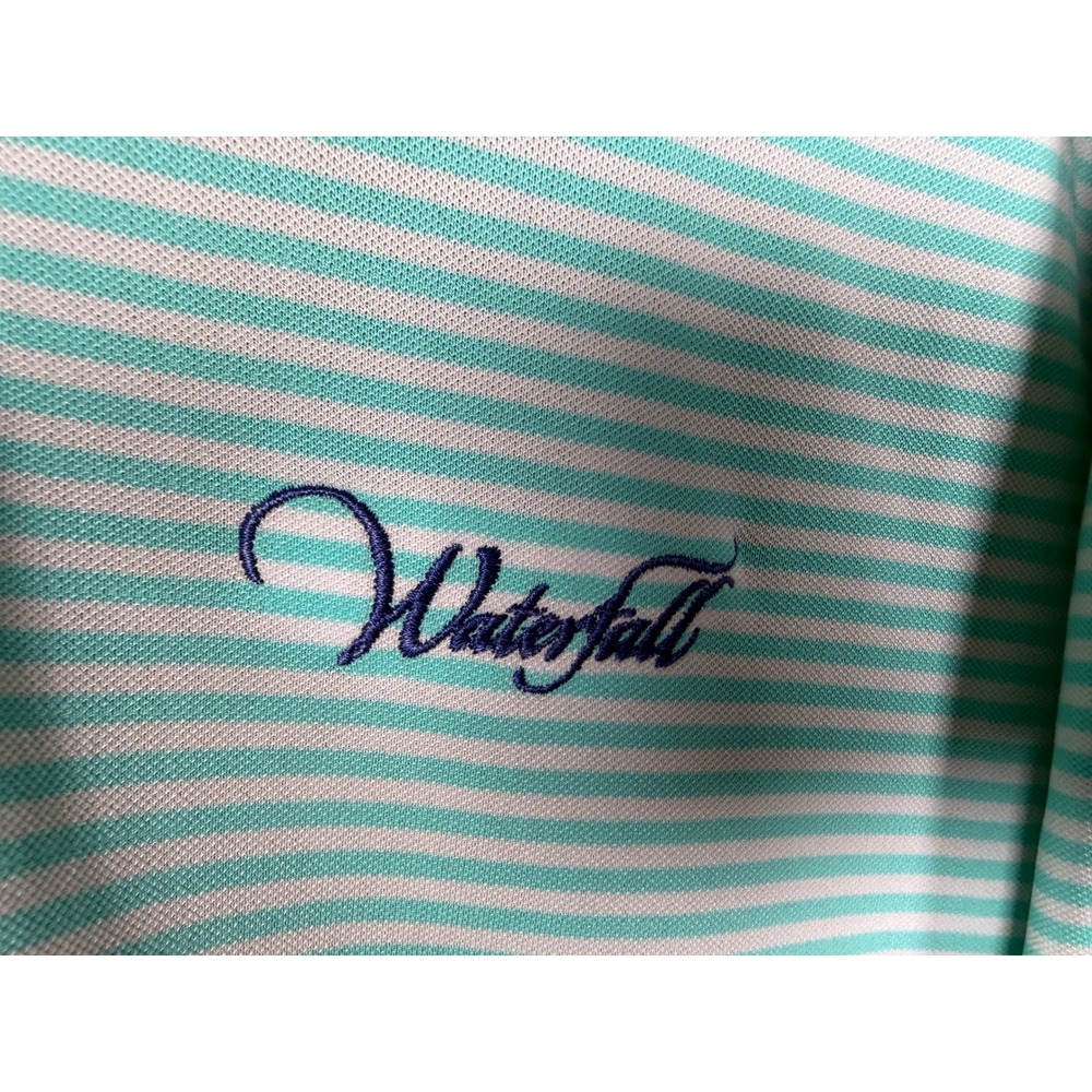 Holderness & Bourne Mens Large Golf Polo Shirt Mint Green Waterfall Golf Course - Picture 4 of 7